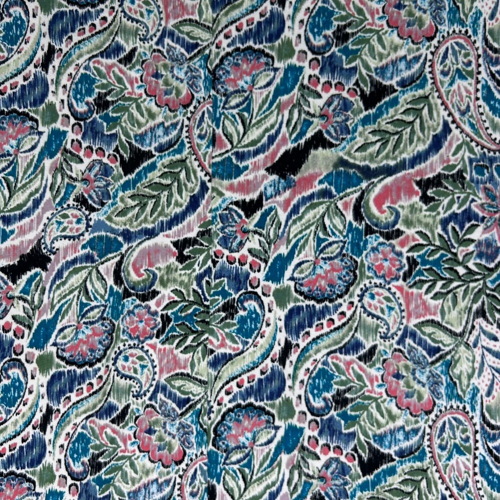 Rachel Zoe Paisley T-Shirt Dress Ruffle Hem Boho Artsy Soft Stretchy Flowy Sz-2X - Picture 3 of 8